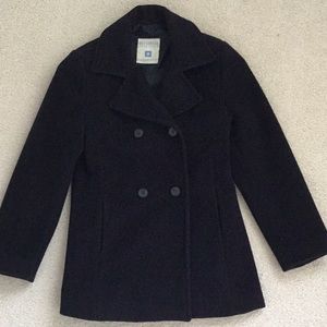 ZARA girls navy blue wool coat